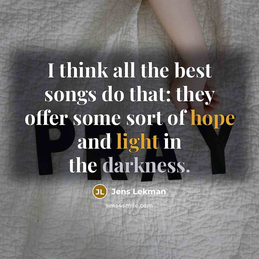 “I think all the best songs do that: they offer…” quote by Jens Lekman
