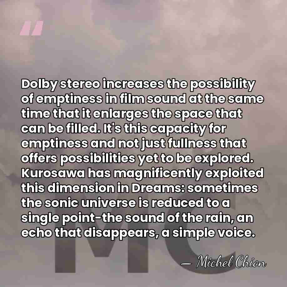Dolby stereo increases the possibility of emptiness in film sound at the&hellip; - Michel Chion
