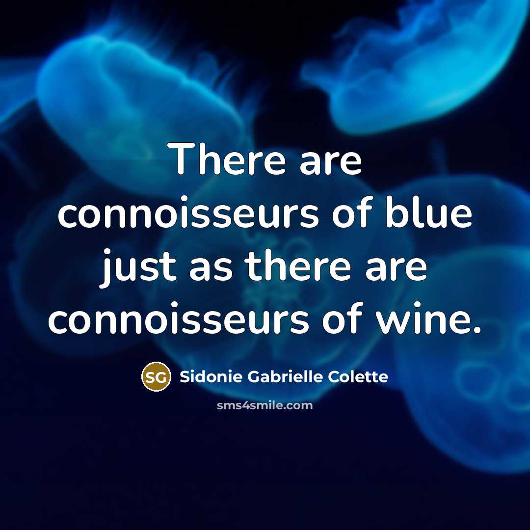 “There are connoisseurs of blue just as there are connoisseurs…” quote by Sidonie Gabrielle Colette