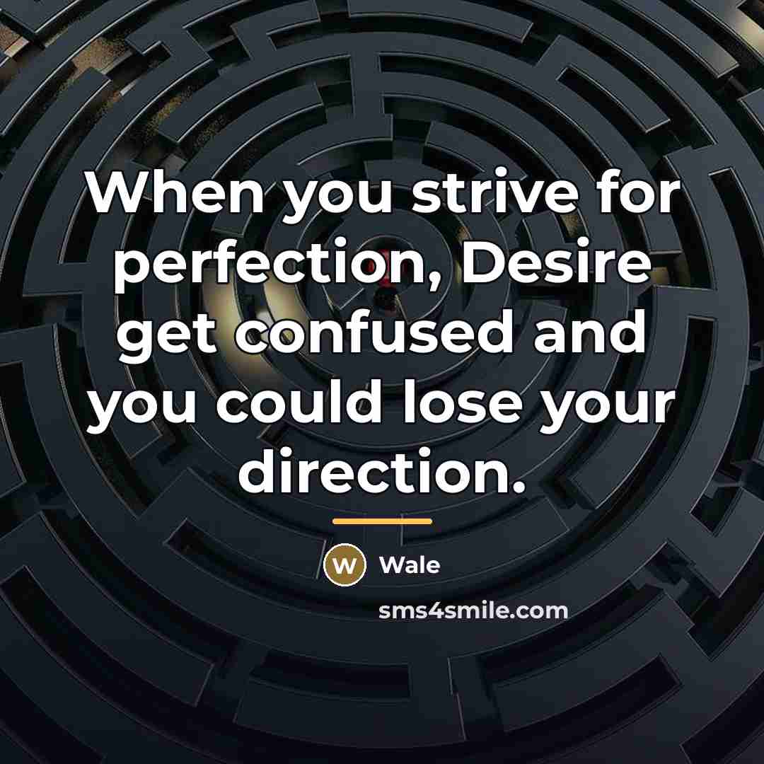 “When you strive for perfection, Desire get confused and you…” quote by Wale