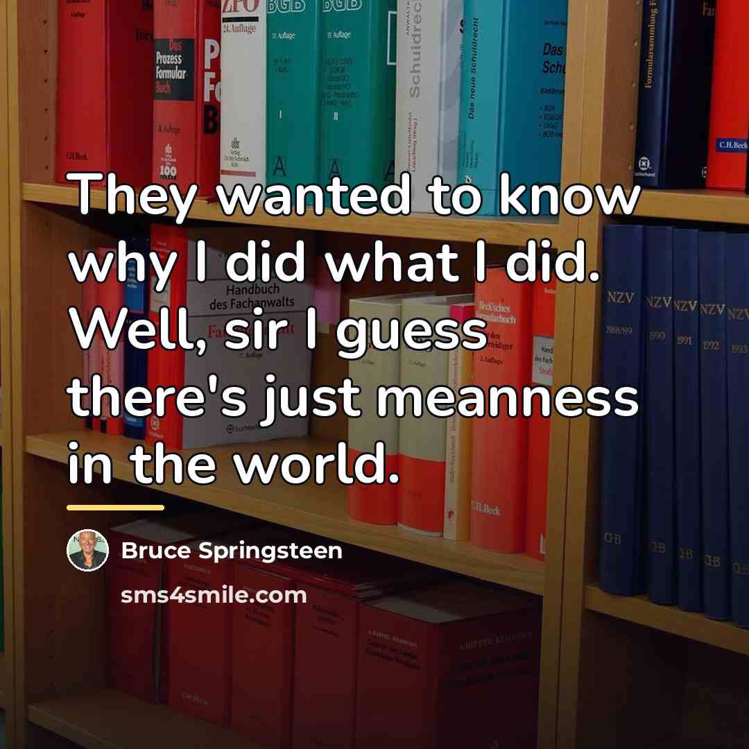 “They wanted to know why I did what I did.…” quote by Bruce Springsteen