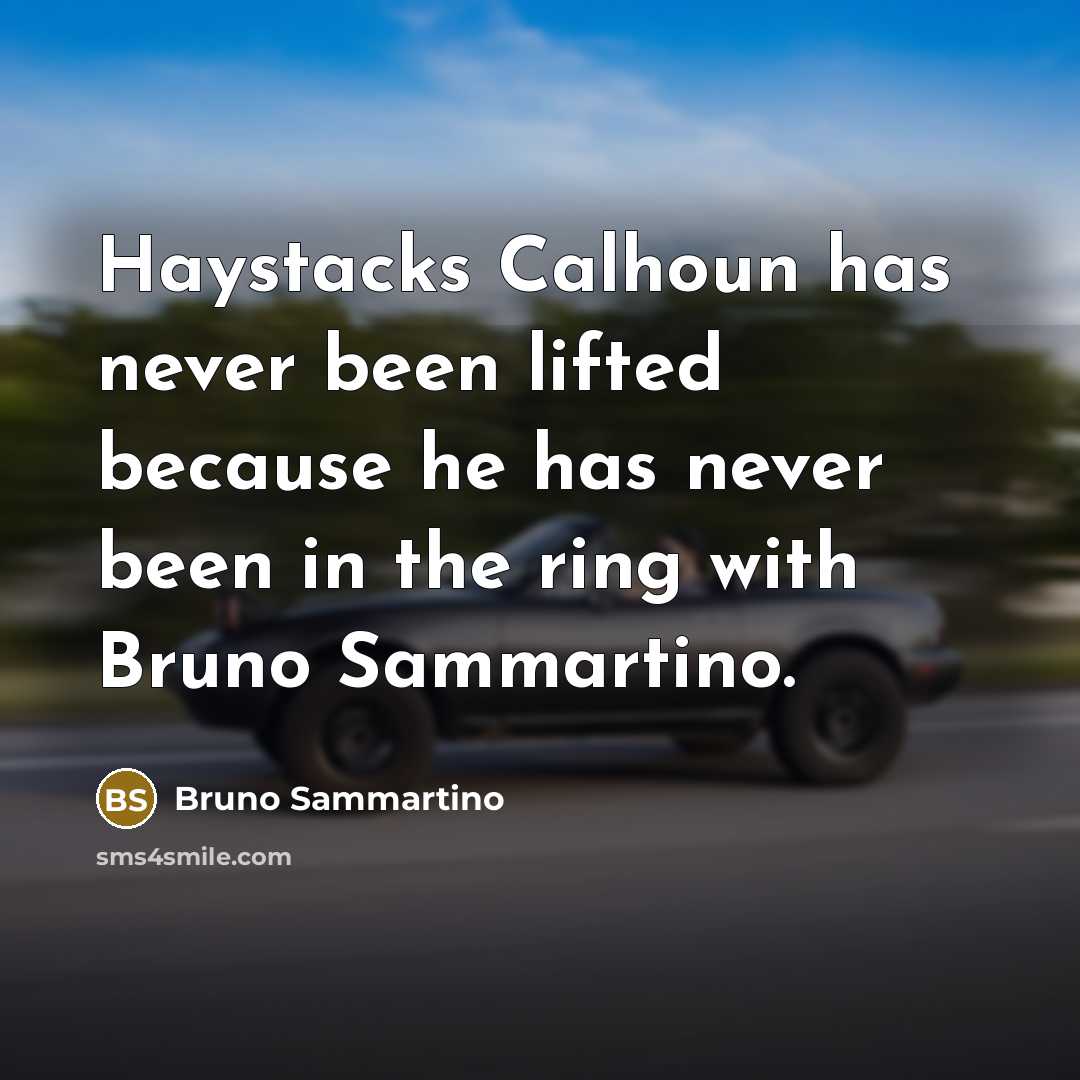 “Haystacks Calhoun has never been lifted because he has never…” quote by Bruno Sammartino