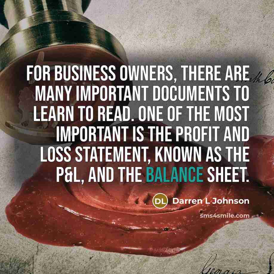 “For business owners, there are many important documents to learn…” quote by Darren L Johnson