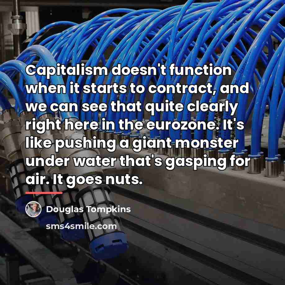 “Capitalism doesn't function when it starts to contract, and we…” quote by Douglas Tompkins