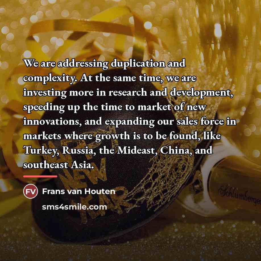 “We are addressing duplication and complexity. At the same time,…” quote by Frans van Houten