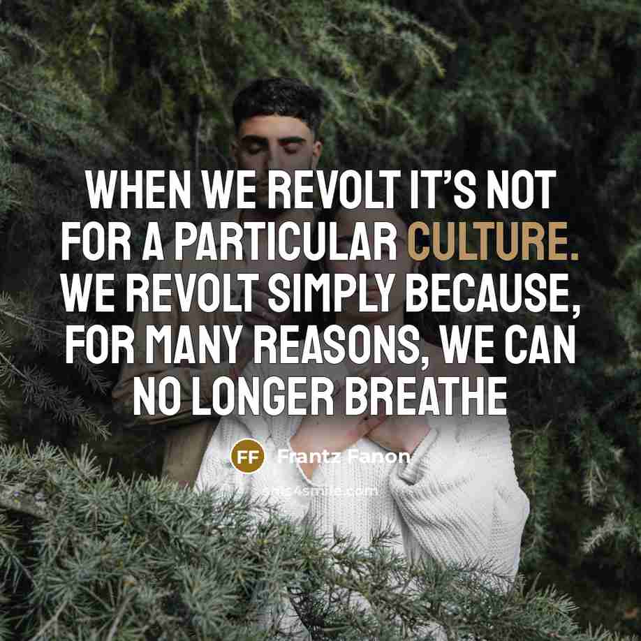 “When we revolt it’s not for a particular culture. We…” quote by Frantz Fanon