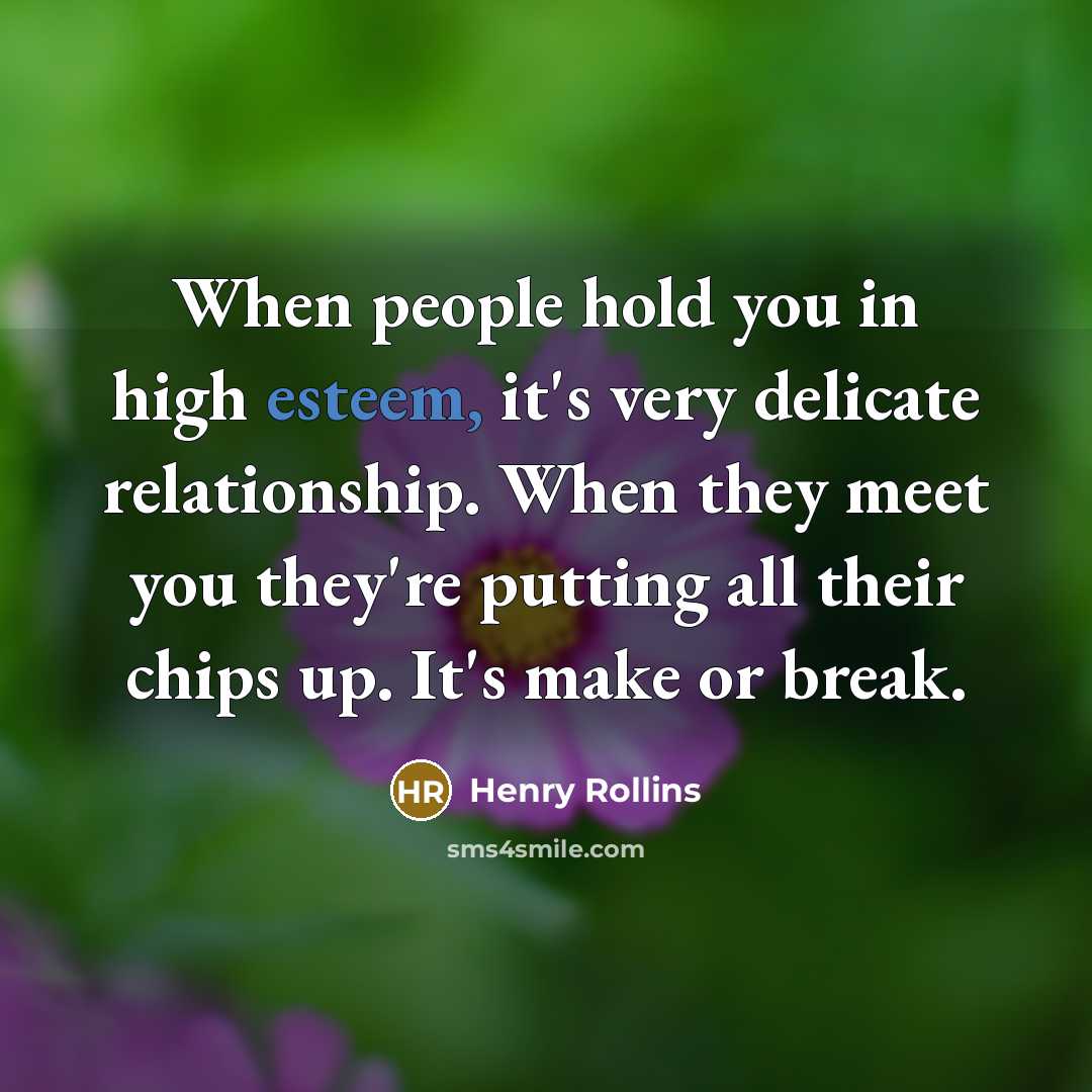 “When people hold you in high esteem, it's very delicate…” quote by Henry Rollins