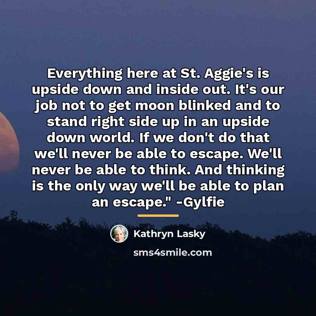“Everything here at St. Aggie's is upside down and inside…” quote by Kathryn Lasky