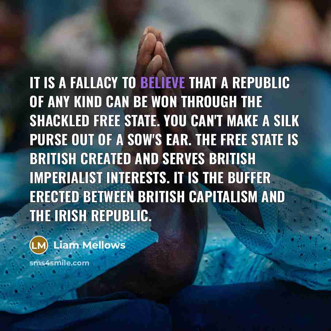 “It is a fallacy to believe that a Republic of…” quote by Liam Mellows