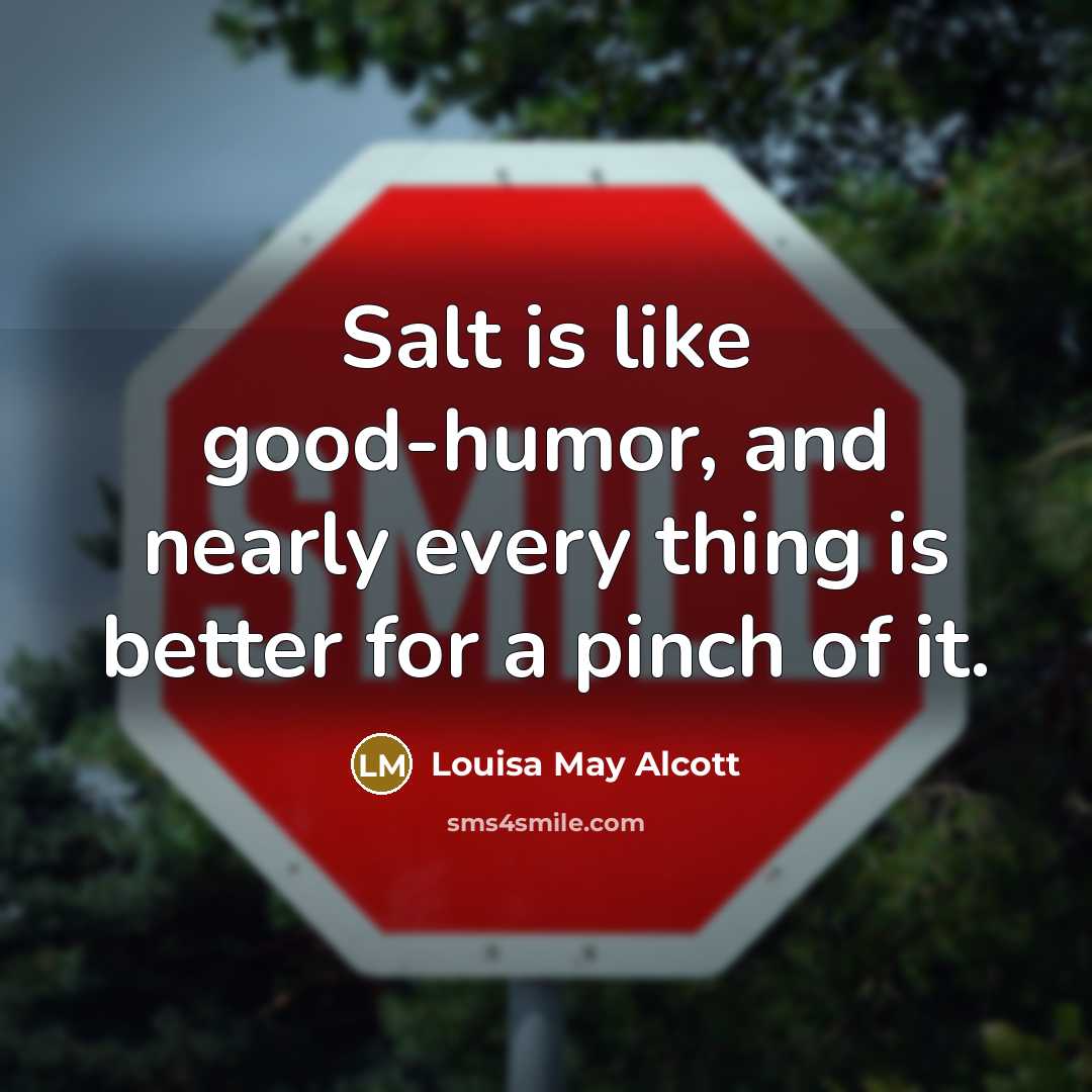 “Salt is like good-humor, and nearly every thing is better…” quote by Louisa May Alcott