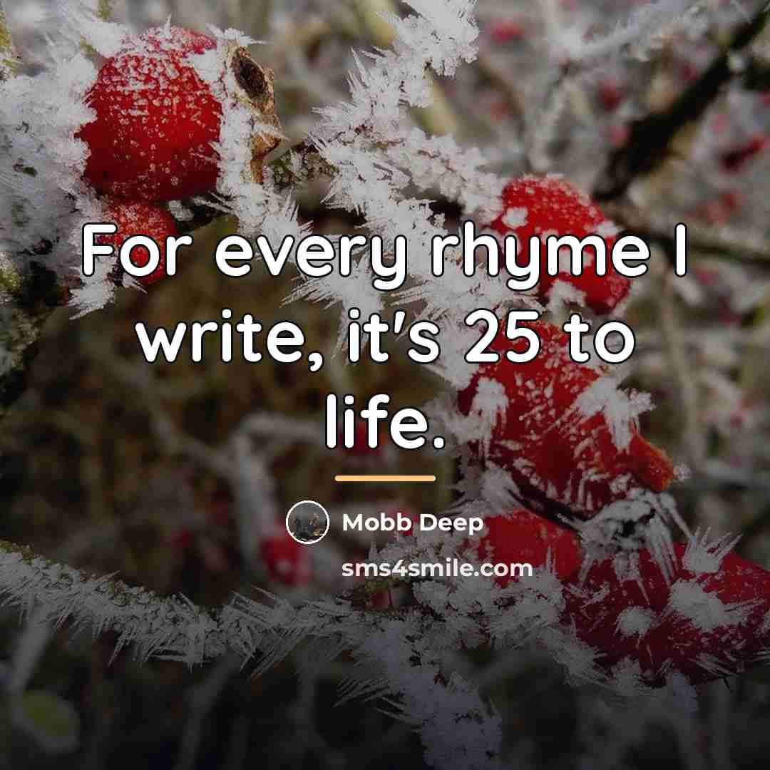 “For every rhyme I write, it's 25 to life.…” quote by Mobb Deep