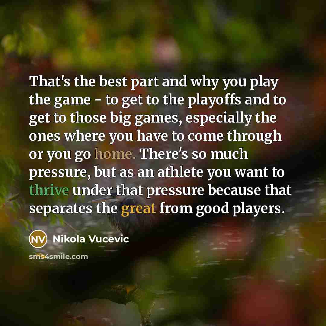 “That's the best part and why you play the game…” quote by Nikola Vucevic