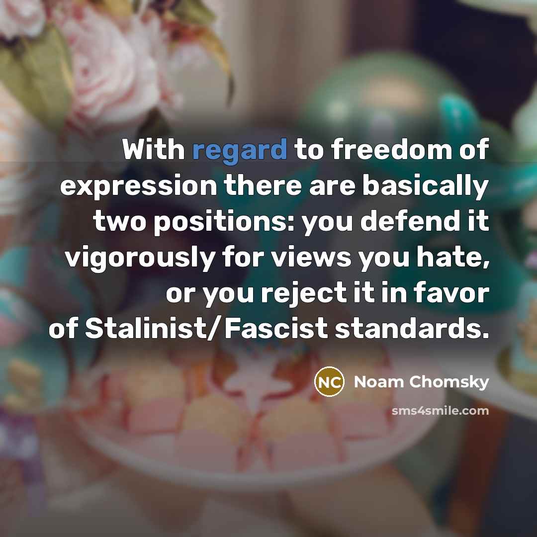 “With regard to freedom of expression there are basically two…” quote by Noam Chomsky
