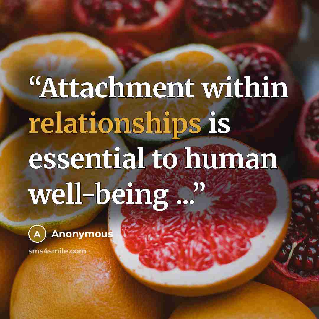 “Attachment within relationships is essential to human well-being ...” quote by Anonymous