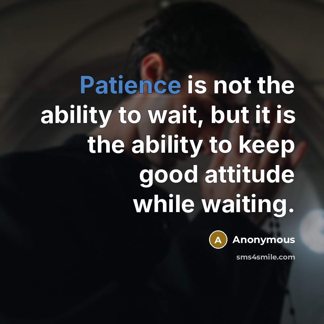 “Patience is not the ability to wait, but it is…” quote by Anonymous