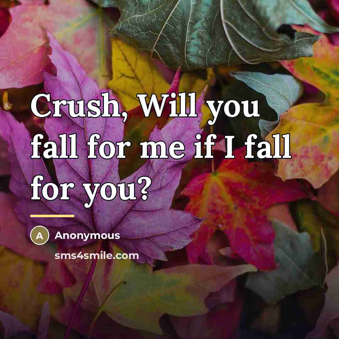 “Crush, Will you fall for me if I fall for…” quote by Anonymous