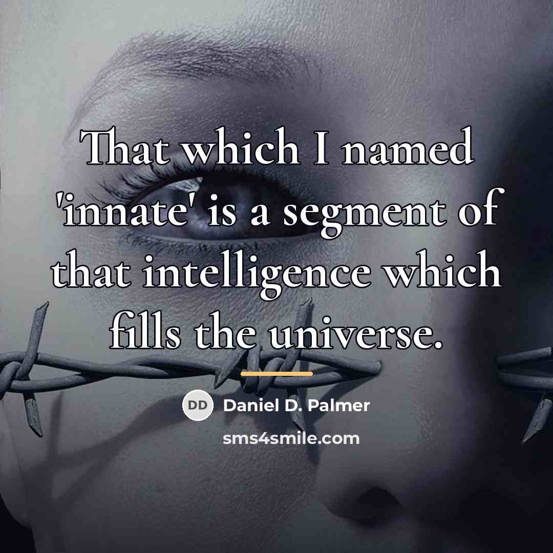 “That which I named 'innate' is a segment of that…” quote by Daniel D. Palmer