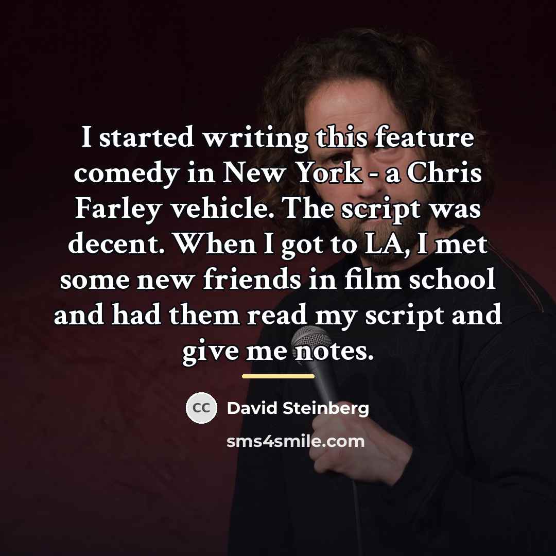 “I started writing this feature comedy in New York -…” quote by David Steinberg