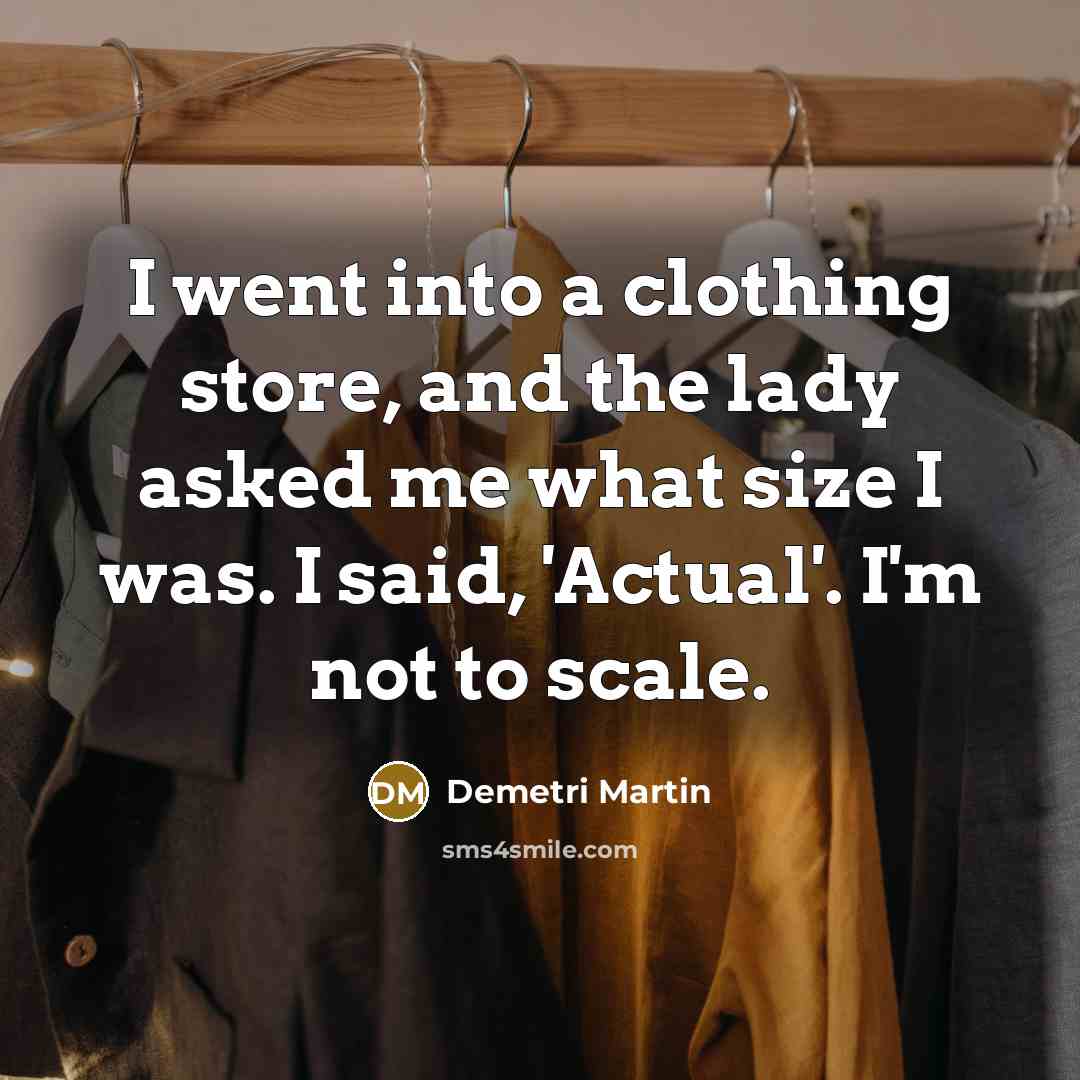 “I went into a clothing store, and the lady asked…” quote by Demetri Martin