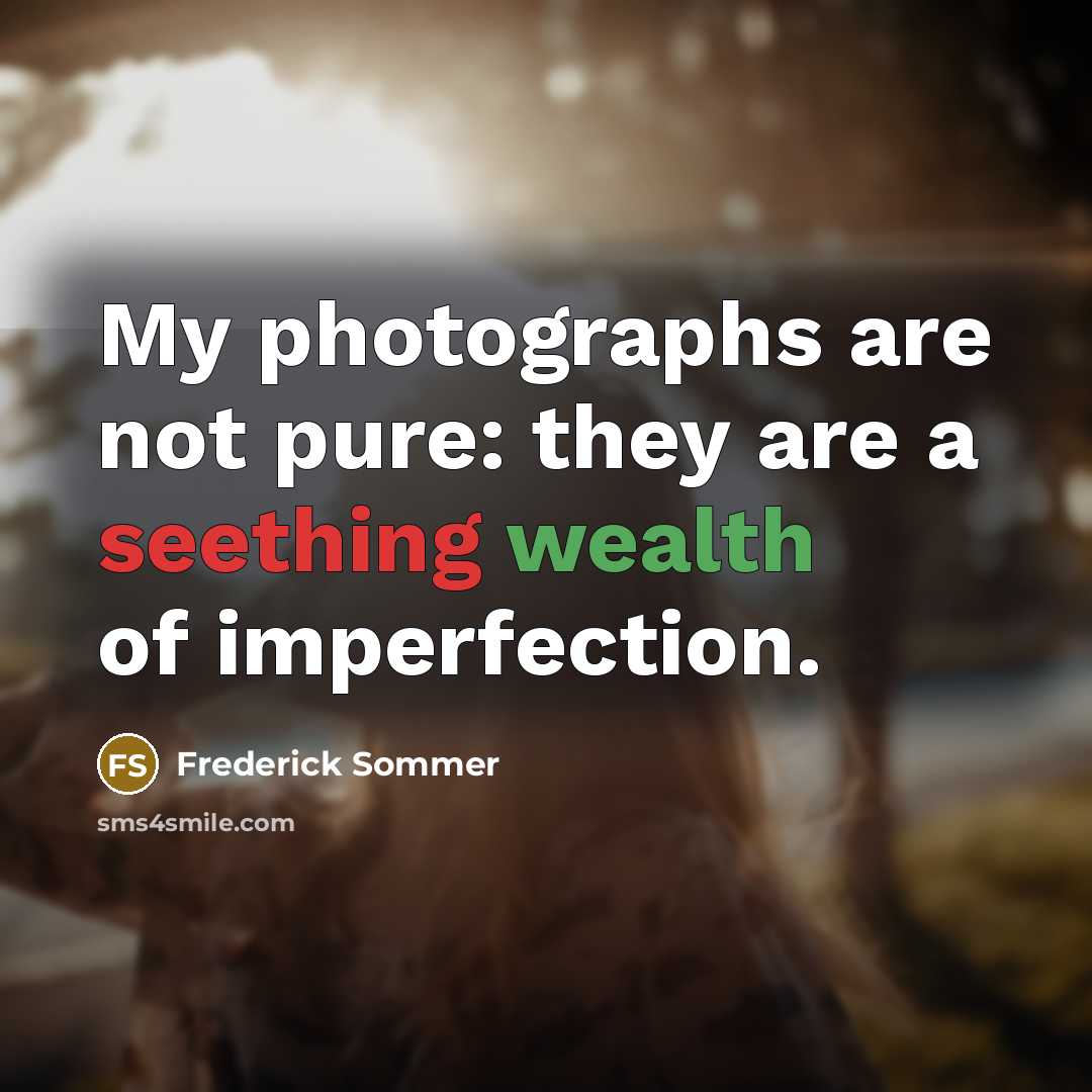 “My photographs are not pure: they are a seething wealth…” quote by Frederick Sommer