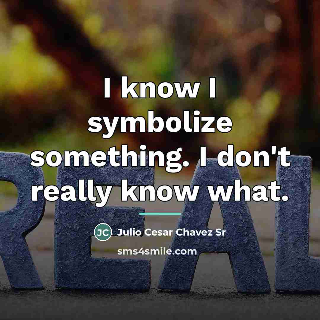 “I know I symbolize something. I don't really know what.…” quote by Julio Cesar Chavez Sr