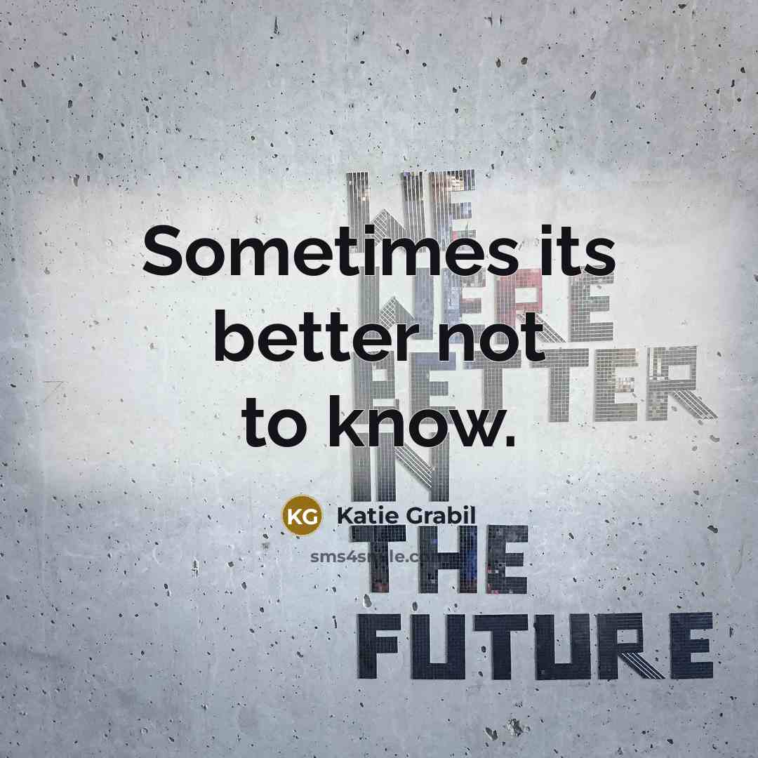 “Sometimes its better not to know.…” quote by Katie Grabil
