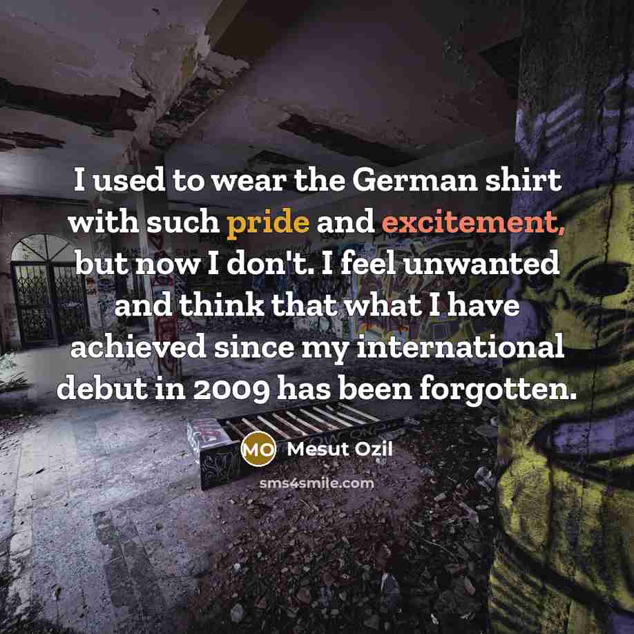 “I used to wear the German shirt with such pride…” quote by Mesut Ozil