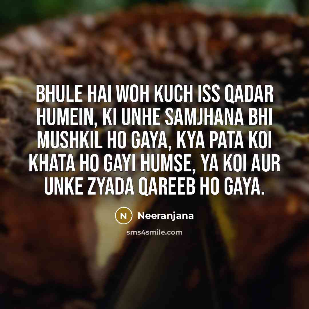“Bhule hai woh kuch iss qadar humein, Ki unhe samjhana…” quote by Neeranjana