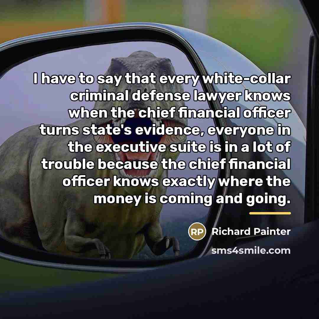 “I have to say that every white-collar criminal defense lawyer…” quote by Richard Painter
