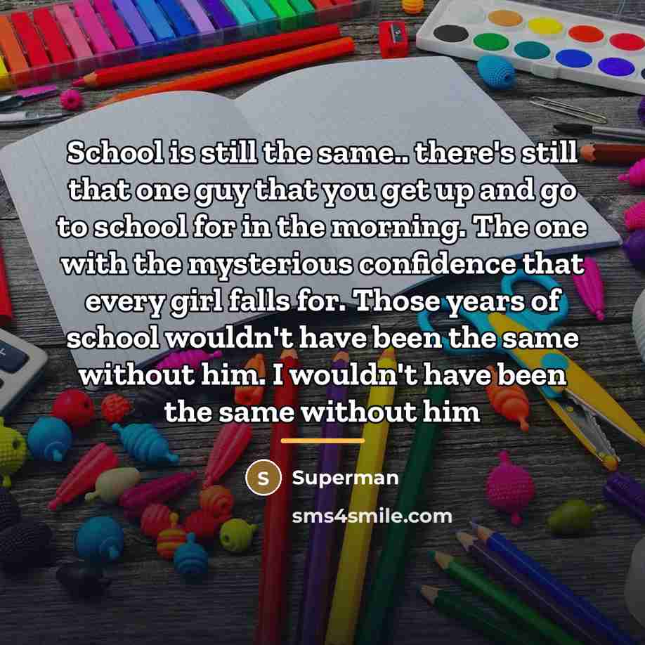 “School is still the same.. there's still that one guy…” quote by Superman
