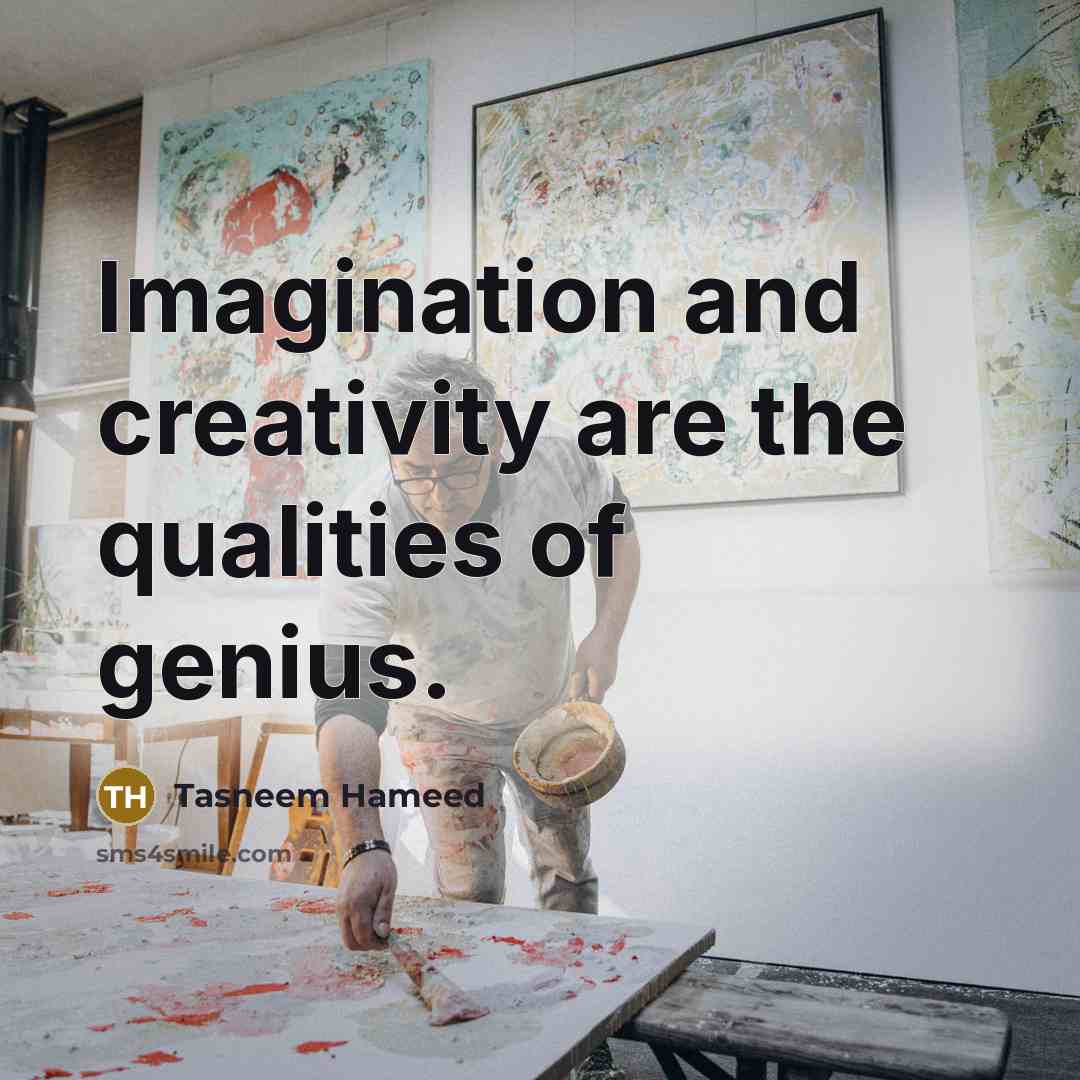 “Imagination and creativity are the qualities of genius.…” quote by Tasneem Hameed