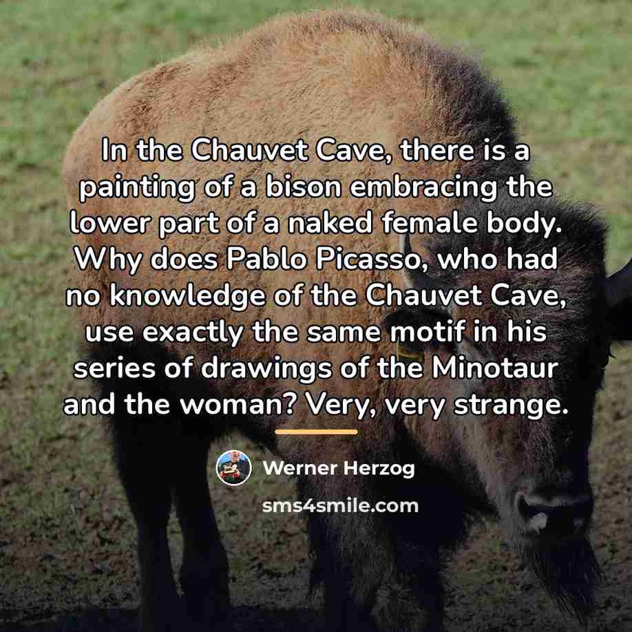 “In the Chauvet Cave, there is a painting of a…” quote by Werner Herzog