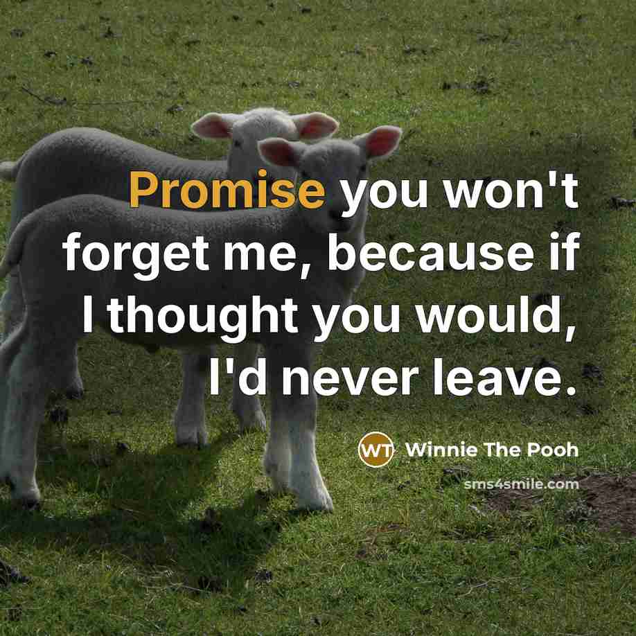 “Promise you won't forget me, because if I thought you…” quote by Winnie The Pooh