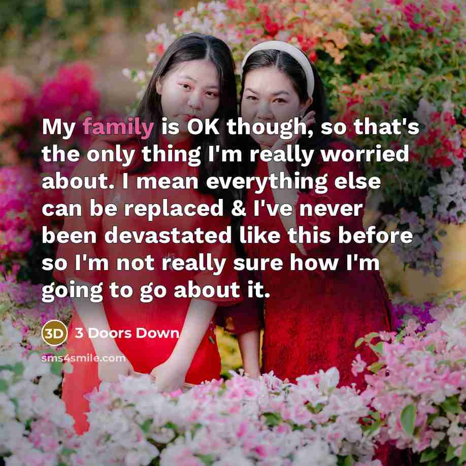 “My family is OK though, so that's the only thing…” quote by 3 Doors Down