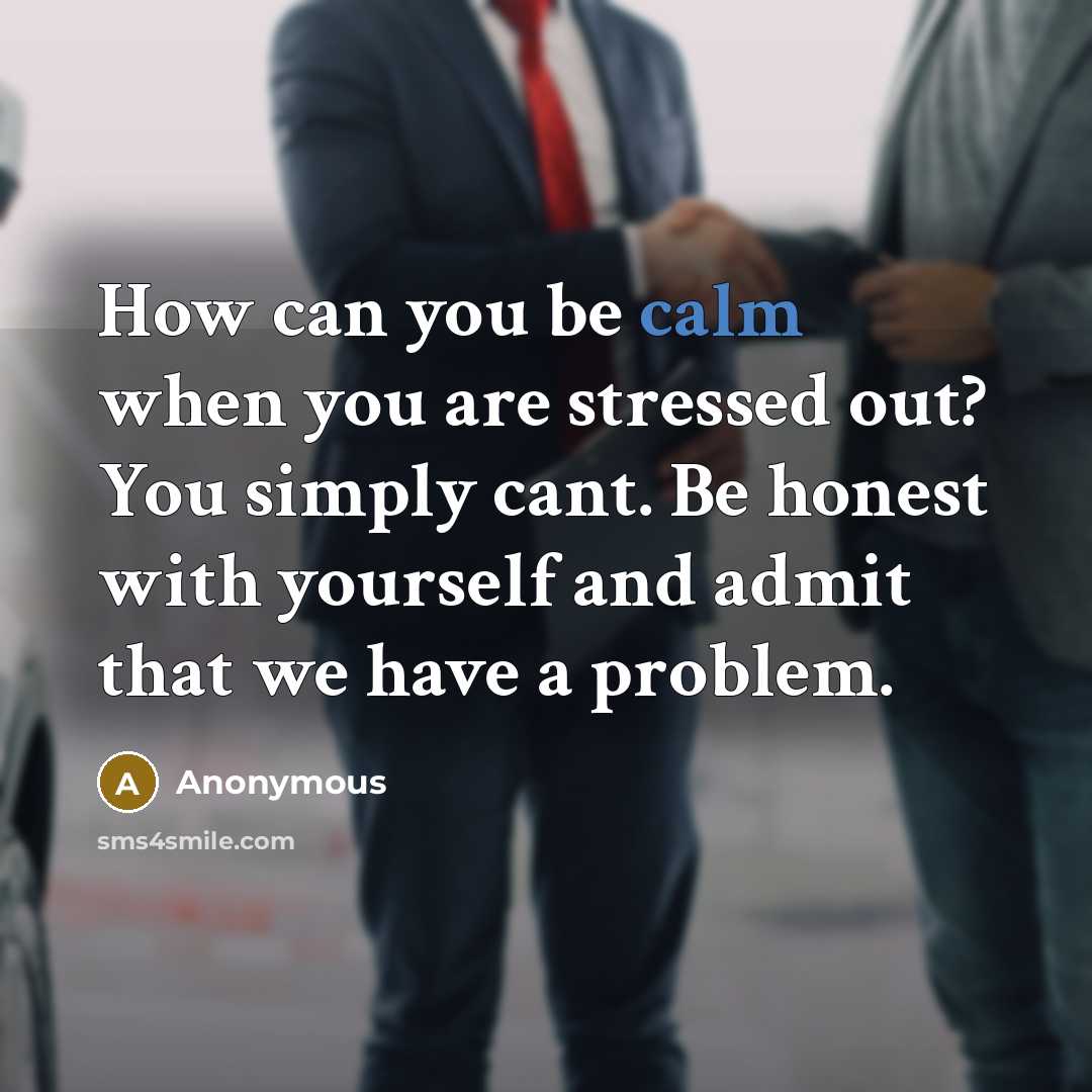 “How can you be calm when you are stressed out?…” quote by Anonymous