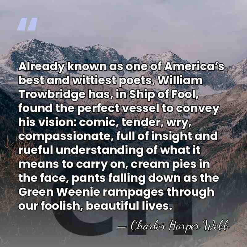 Already known as one of America’s best and wittiest poets, William Trowbridge&hellip; - Charles Harper Webb