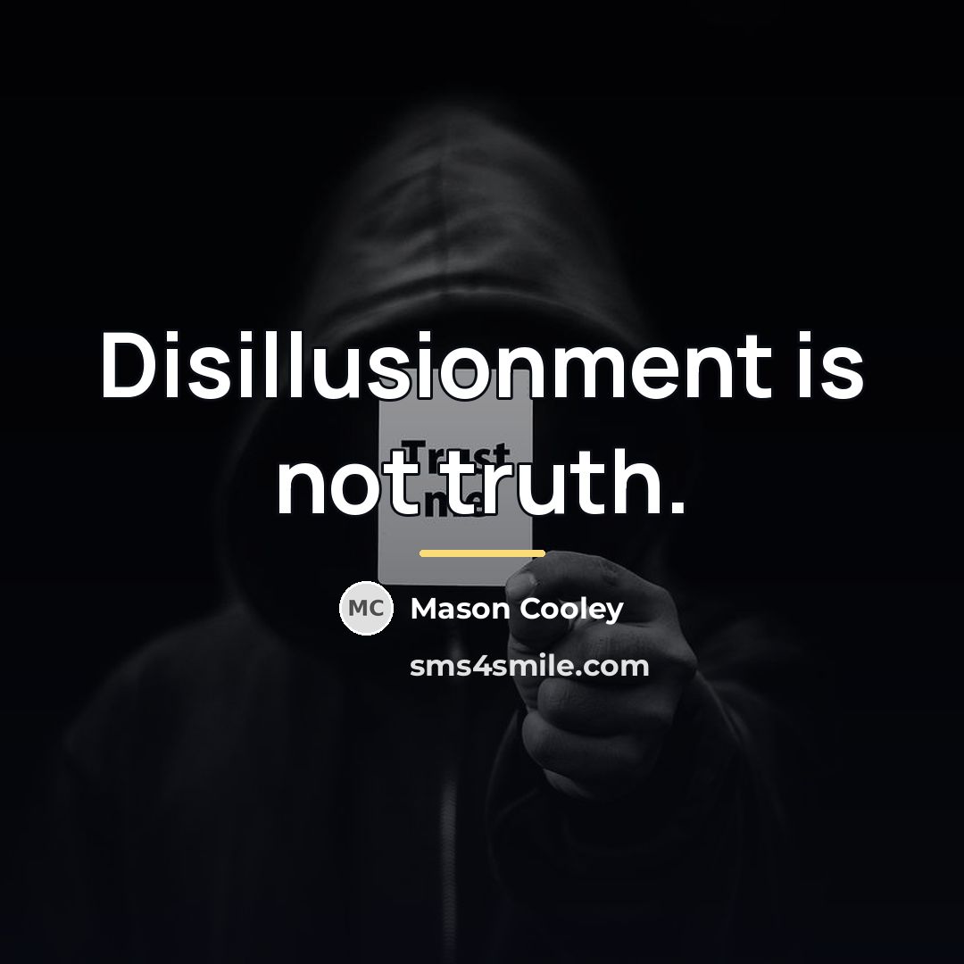“Disillusionment is not truth.…” quote by Mason Cooley