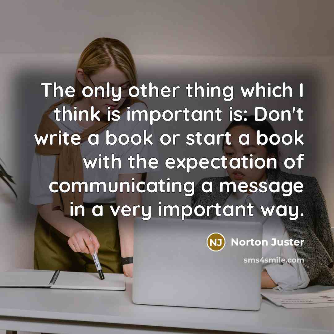 “The only other thing which I think is important is:…” quote by Norton Juster