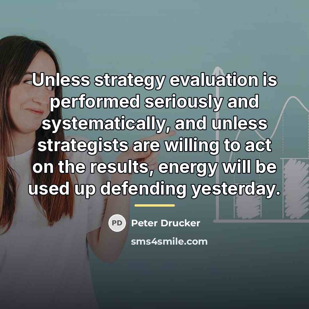 “Unless strategy evaluation is performed seriously and systematically, and unless…” quote by Peter Drucker