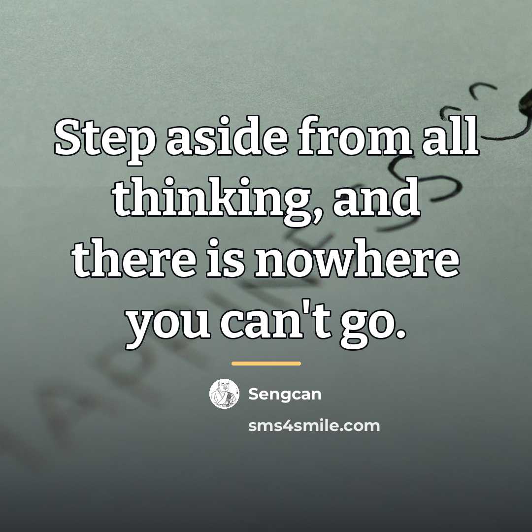 “Step aside from all thinking, and there is nowhere you…” quote by Sengcan