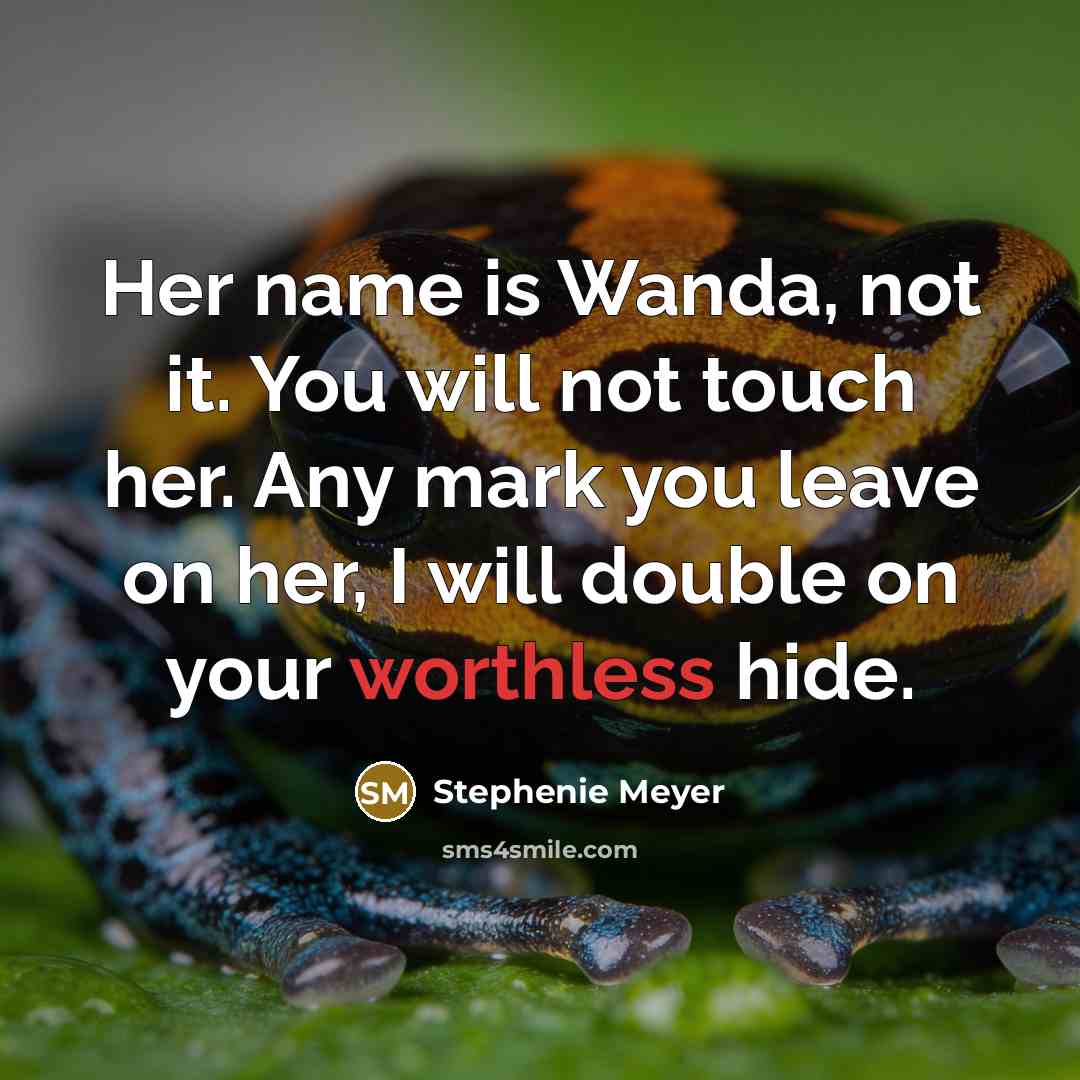 “Her name is Wanda, not it. You will not touch…” quote by Stephenie Meyer