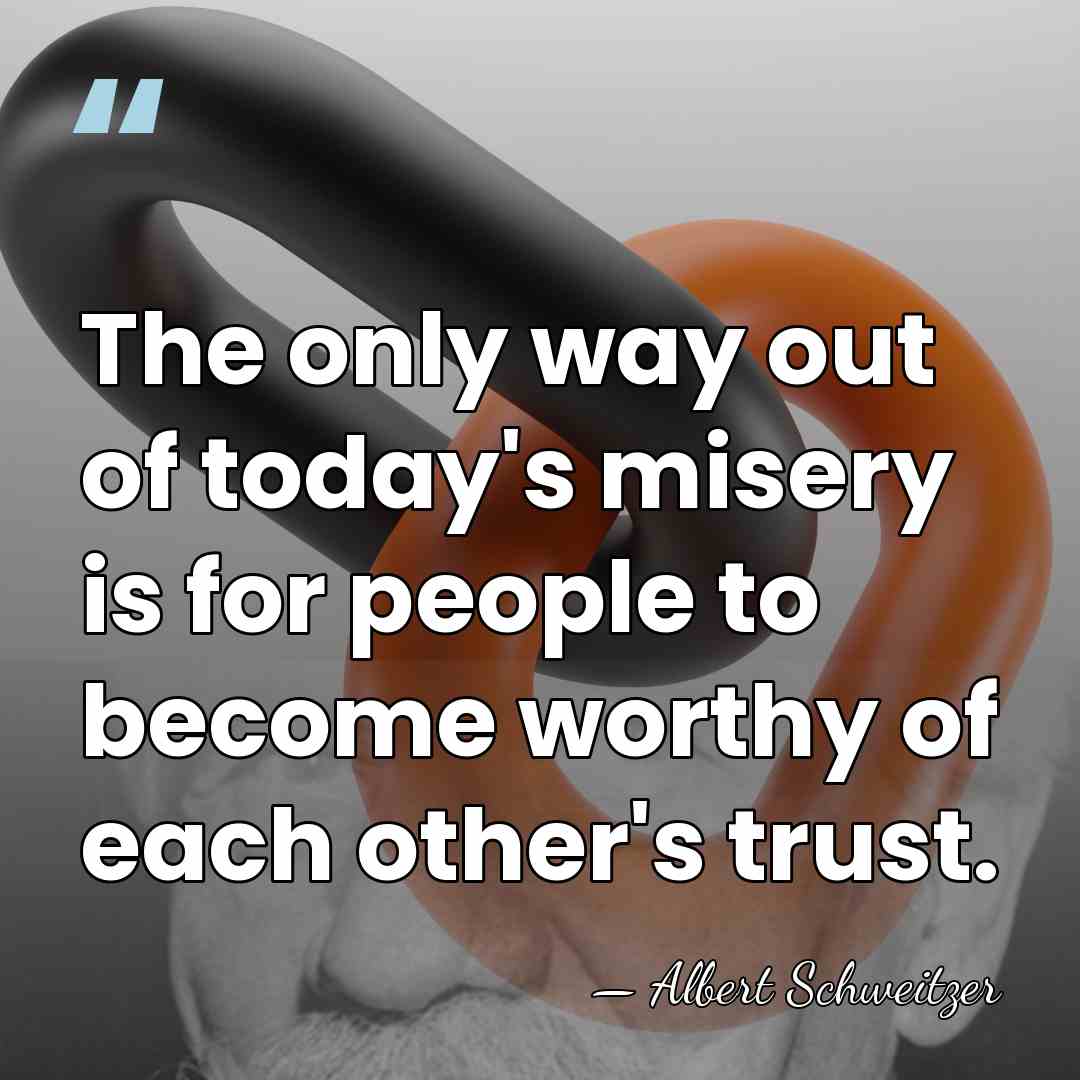 The only way out of today's misery is for people to become&hellip; - Albert Schweitzer
