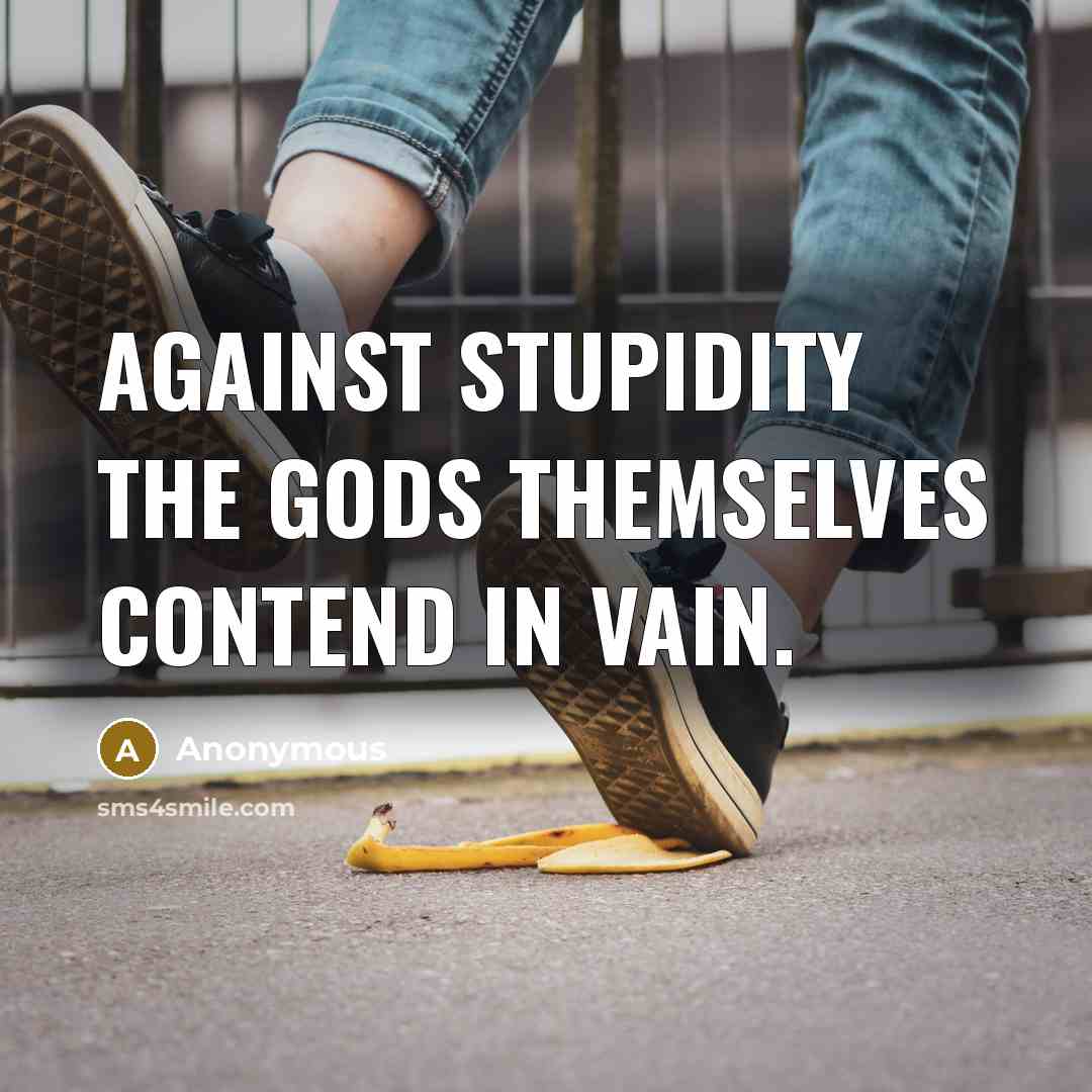“Against stupidity the gods themselves contend in vain.…” quote by Anonymous