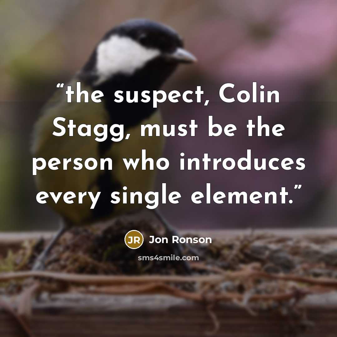 “the suspect, Colin Stagg, must be the person who introduces every single element.” quote by Jon Ronson