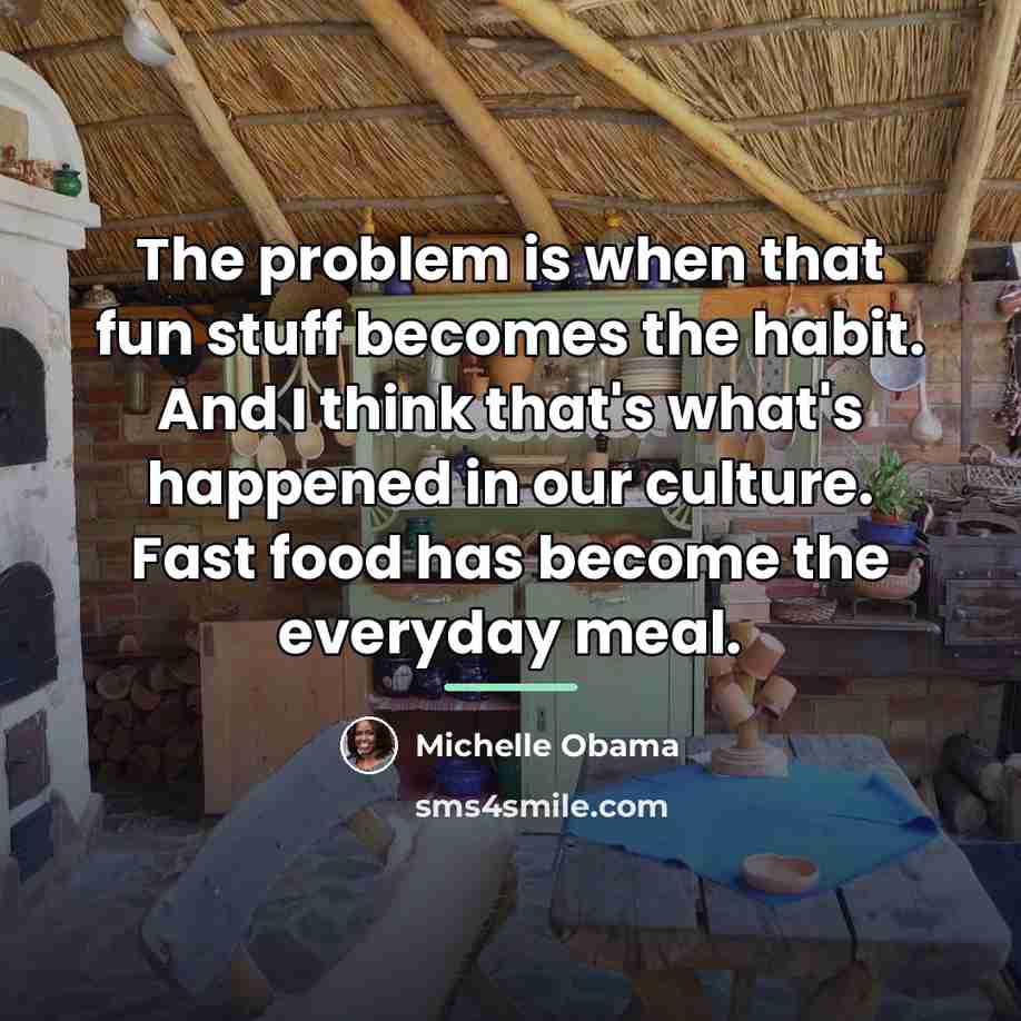 “The problem is when that fun stuff becomes the habit.…” quote by Michelle Obama