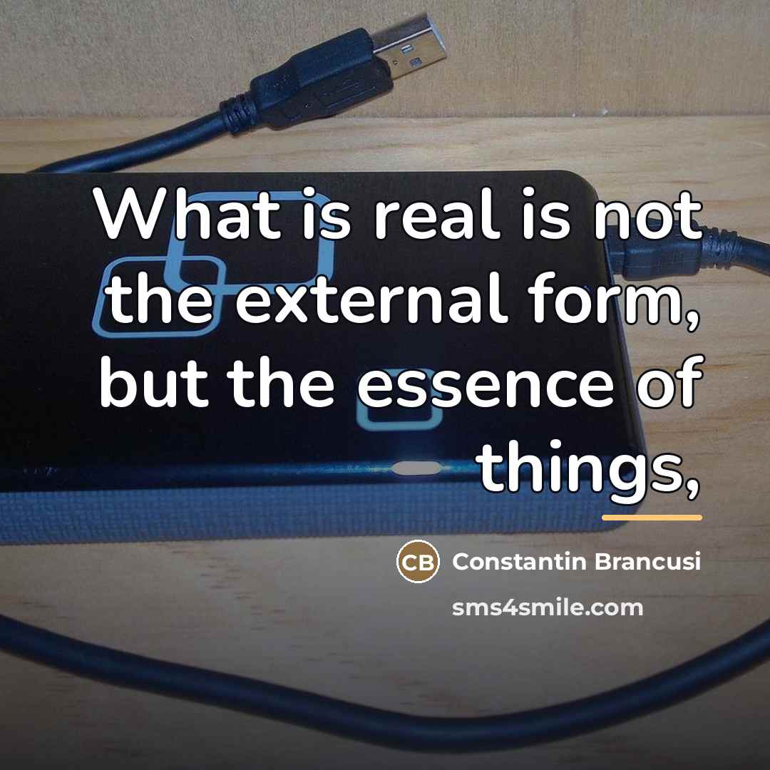 “What is real is not the external form, but the…” quote by Constantin Brancusi