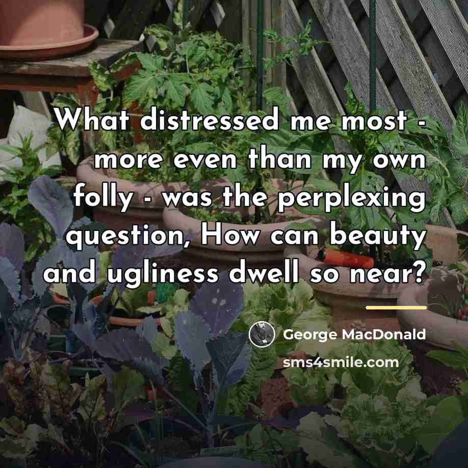 “What distressed me most - more even than my own…” quote by George MacDonald