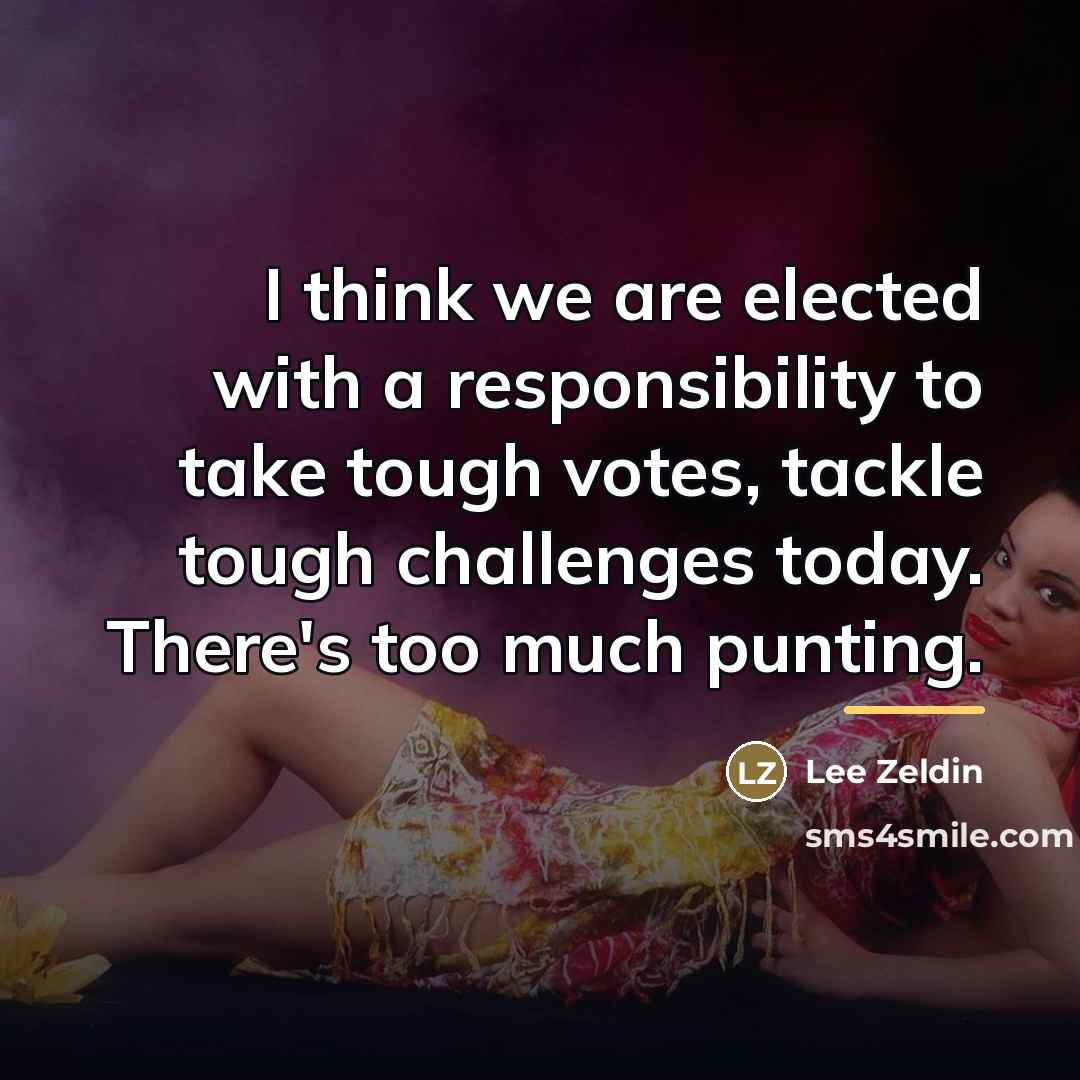 “I think we are elected with a responsibility to take…” quote by Lee Zeldin