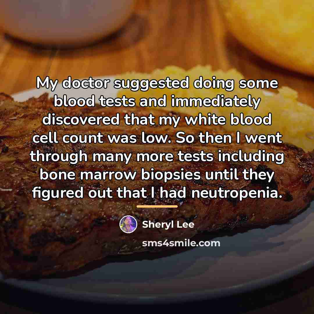 “My doctor suggested doing some blood tests and immediately discovered…” quote by Sheryl Lee