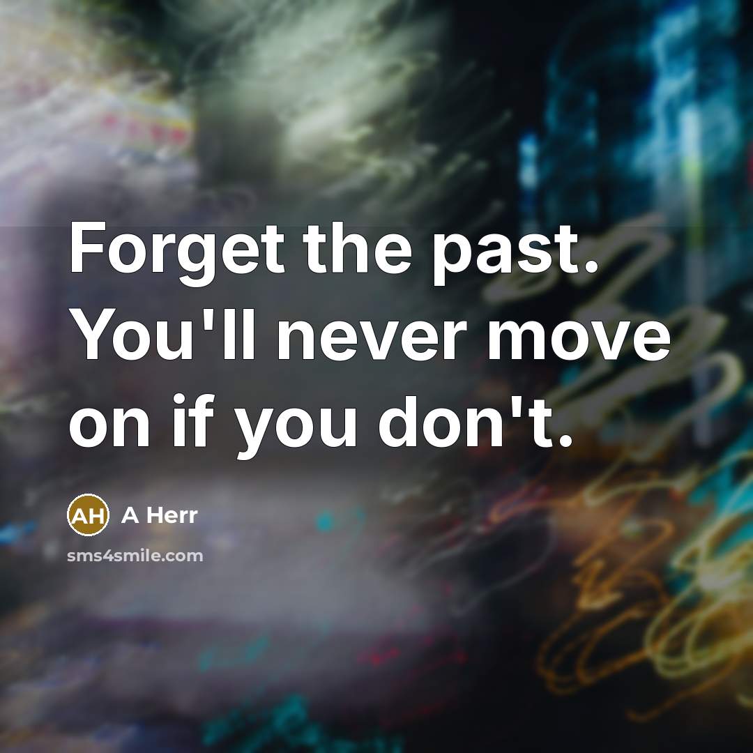 “Forget the past. You'll never move on if you don't.…” quote by A Herr